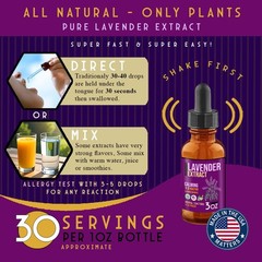 Lavender Extract – Lavender Flower Tincture – Calm Relax Sleep & Culinary – USA