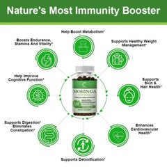 Moringa Leaf Organic Extract 1000mg Serving 100% Pure 120 Caps Immune Support US
