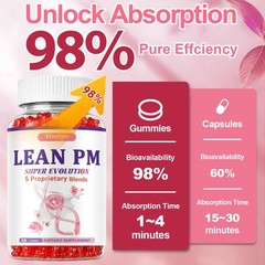 4 Bottles Lean PM 5 Proprietary Blends Gummies 240 Count