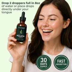 Betterbrand Mullein & Chlorophyll Drops designed for Lung Detox & Respiratory Su