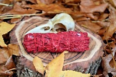 DRAGON’S BLOOD & WHITE SAGE SMUDGE STICK w/ Pentagram Bag & Tourmaline Crystal