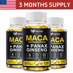 Maca + Panax Ginseng 11400mg – Testosterone Booster Stamina and Energy 360 Pills