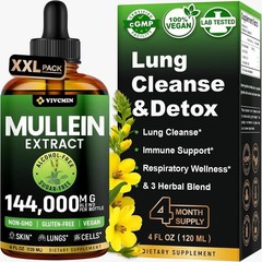 Mullein Drops for Lung Detox: 120 Servings of Herbal Immune Support – 4 fl oz