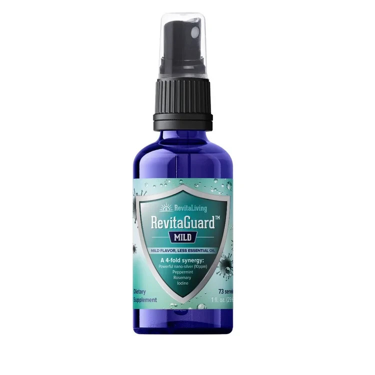 RevitaGuard Mild Nano Silver Herbal Throat Spray 1 oz Glass Bottle 73 servings!