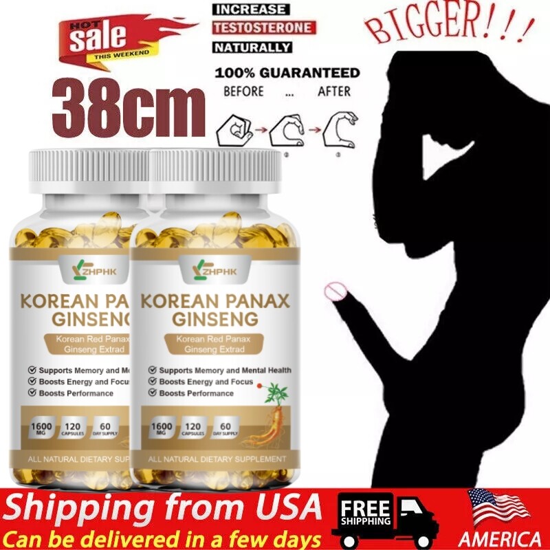 Korean Red Panax Ginseng 1600mg – 240 Capsules – Extra Strength Highest Potency