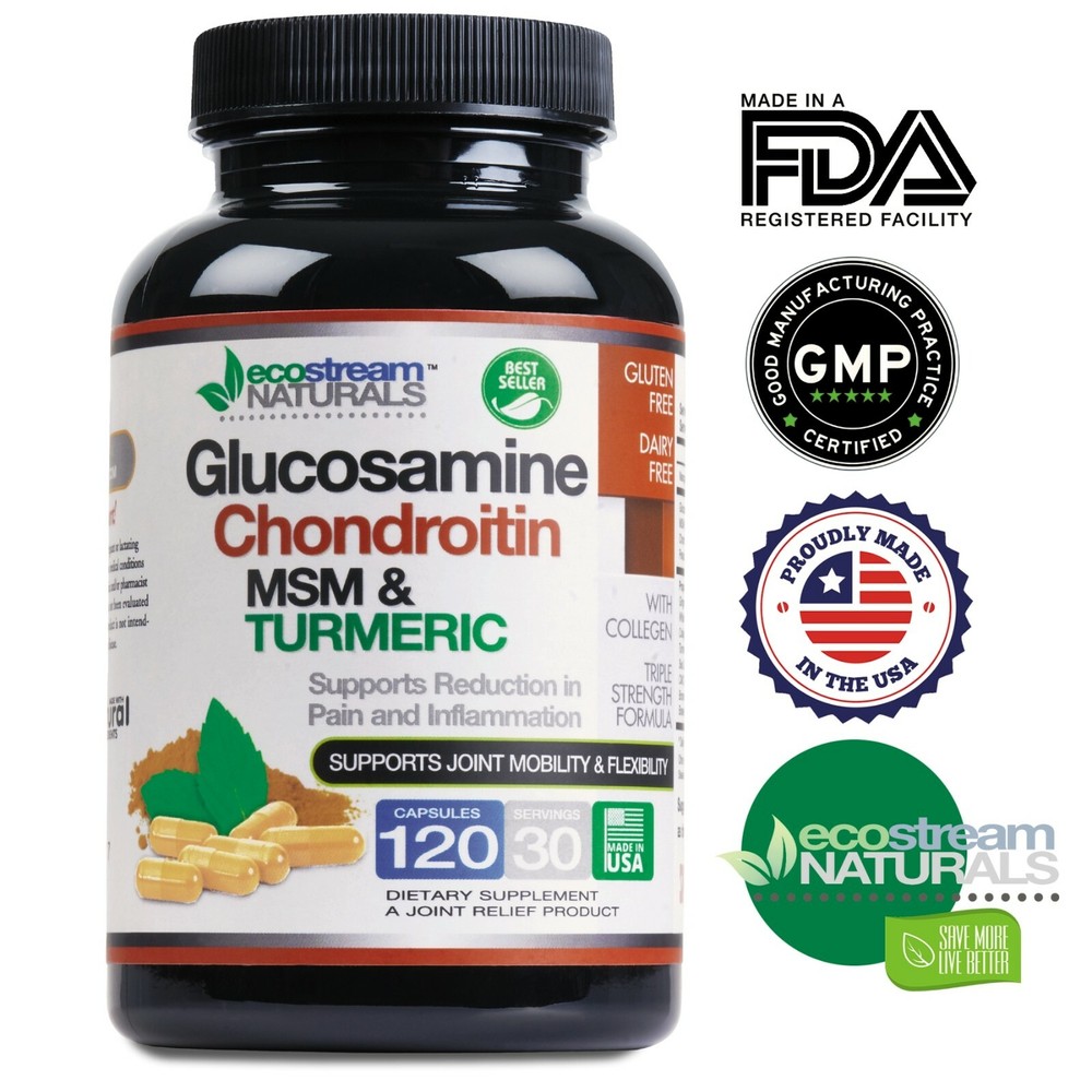#1 All Natural Glucosamine, Chondroitin, MSM, Turmeric, Boswellia and Collagen