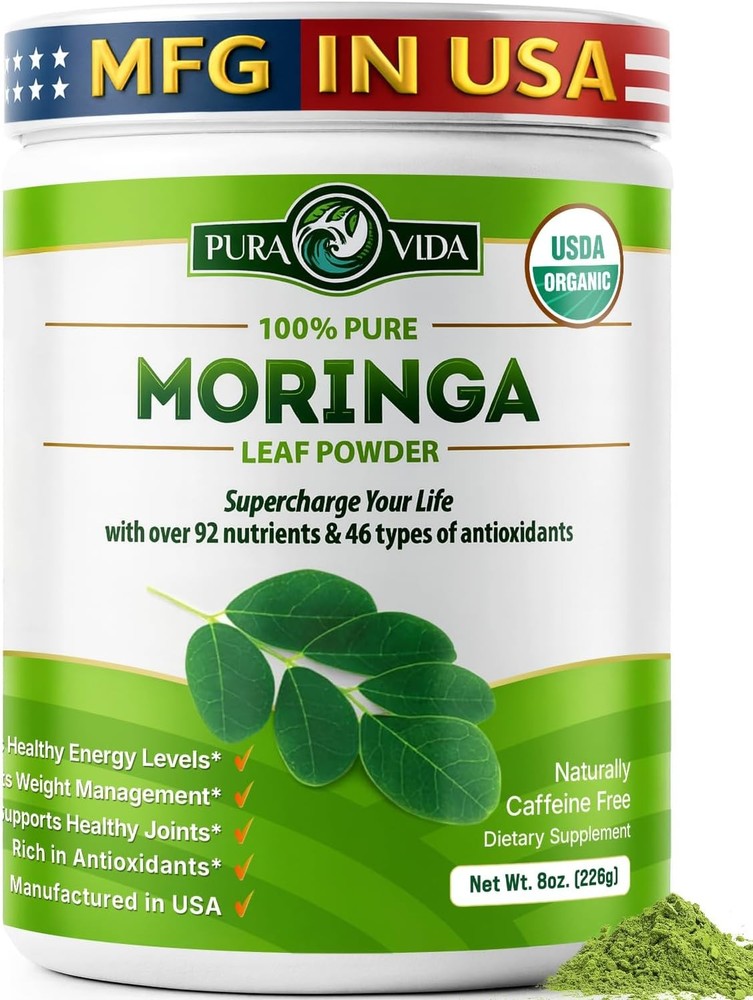 MORINGA Organic Moringa Powder, Premium 100% Leaf Powder Single Origin