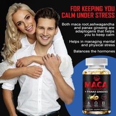 Organic Maca Root Capsules 10000mg, Peruvian Maca Extract for Men & Women 120pcs