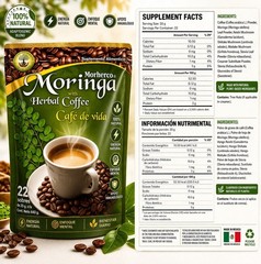 Moringa Herbal Coffee 4-in-1 22 Sachets Reishi Shiitake Nutrition, Detox,Energy