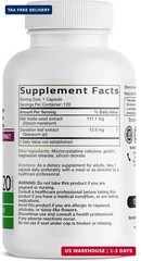 Bronson Milk Thistle Silymarin Marianum & Dandelion Extract, 120 Capsules | 2-in