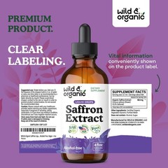 Organic Saffron Extract Drops 88.5mg – Mood & Focus Support, Vegan, 4oz Tincture