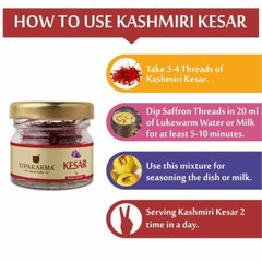 2 x UPAKARMA Pure, Natural A++ Grade Kashmiri Kesar / Saffron Threads 1 Gram