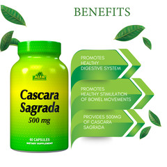 Cascara Sagrada 500 Mg 60 Capsules – Supports Intestinal Health