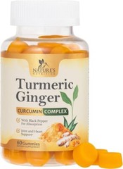 Turmeric Gummies with Black Pepper & Ginger for Best Absorption, 95% Curcuminoid