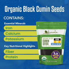 Organic Raw Black Cumin Seeds (Nigella Sativa) – 1 Lb, 16 Oz | Gluten Free Seaso