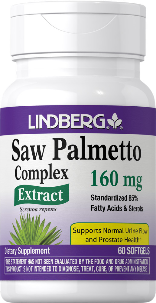 Saw Palmetto Extract Complex 160mg | 60 Softgels | Non-GMO | by Lindburg