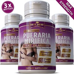 3 PACK Pueraria Mirifica 180 Pills Increase Bust Breast 5500 mg Natural PMS LOT