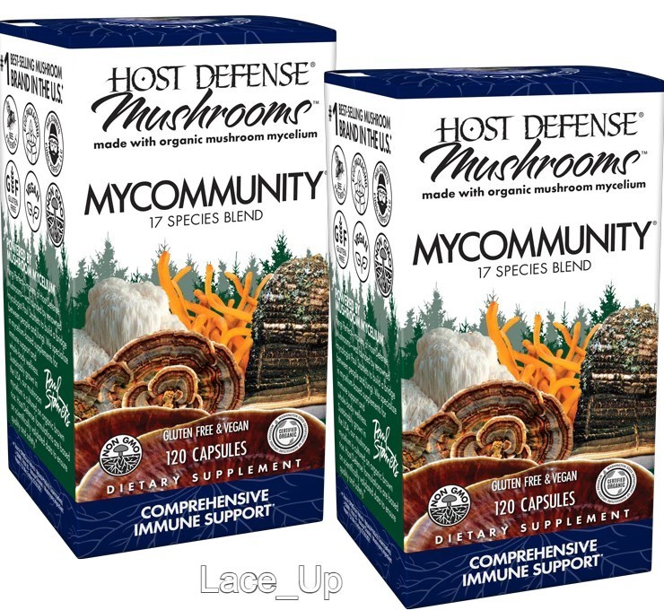 2 -Host Defense Mushrooms My Community Comprehensive Immune Support 120 EXP 2028