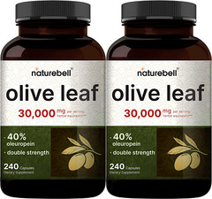 NatureBell Olive Leaf Extract 30000Mg 240 Capsules Immune & Heart Health Non-Gmo