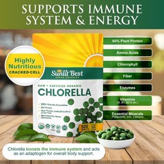 Sunlit Best USDA Organic Premium Chlorella Tablets 500 500 Count (Pack of 1)