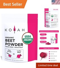Organic Beet Powder – 30 Servings, Freeze-Dried, Non-GMO, , Earthy Sweet Flavor