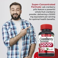 Cranberry Pills 32000mg High Potency Cranberry Concentrate Extract 120 Softgels