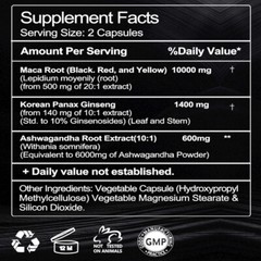 MACA ROOT Capsules Peruvian Maca Extract for Men Organic Vitamins 120 Pills