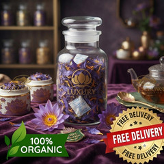 Organic Blue Lotus Tea Dried Flowers 100% Natural Herbal Relaxing Tea Nymphaea++