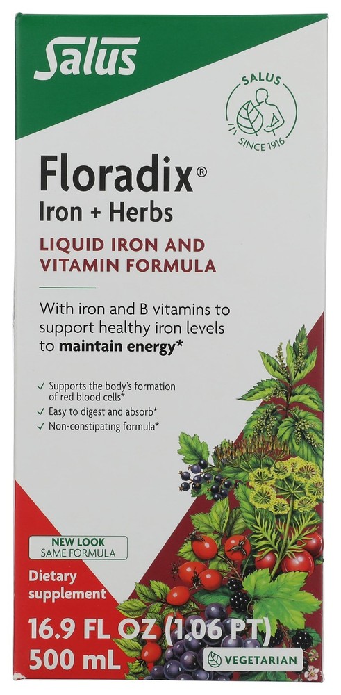 Iron Supplement Liquid with Herbs, 17 Fl Oz – Boost Energy & Support Health