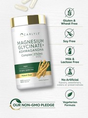 Magnesium Glycinate with Ashwagandha | 2740mg | 120 Capsules | by Carlyle
