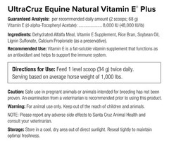 UltraCruz Equine Natural Vitamin E Supplement for Horses 10 lb Pellet (66 Day)