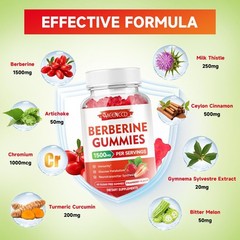 MEENCCD Berberine Gummies with Ceylon Cinnamon 1500mg 60 Count (Pack of 1)