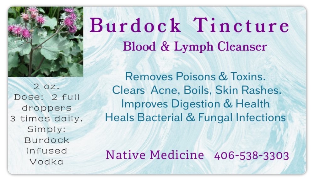 Burdock Tincture: Removes Toxins, Clears Skin of Acne, Boils & Rashes -Effective