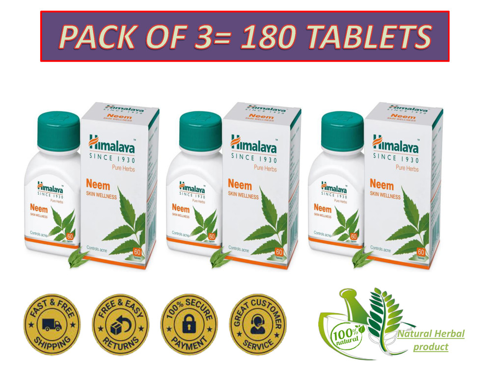 Neem By Himalaya Skin Wellness, acne free skin (60 Tablets) EXP 2026/27.