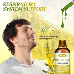 Natural Mullein Extract Liquid Drops for Lungs Cleanse Respiratory Support