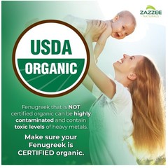 Certified Organic Fenugreek 30:1 Extract, 6000mg, 240 Count