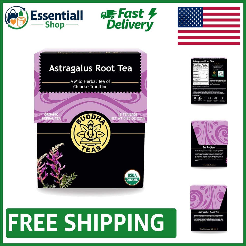 Organic Astragalus Root Tea – OU Kosher, Eco-Friendly, Stress Relief – 18 Bags