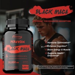 Peruvian Black Maca 30000mg – Increase Strength,Endurance & Athletic Performance