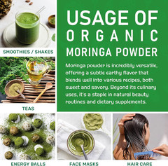 Moringa Powder 1.25LB Bulk Bag – Moringa Oleifera Leaf Powder – Great for Hair,
