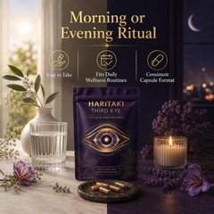Haritaki Third Eye Capsules Organic Terminalia Chebula Vegan Non GMO 120 Ct..