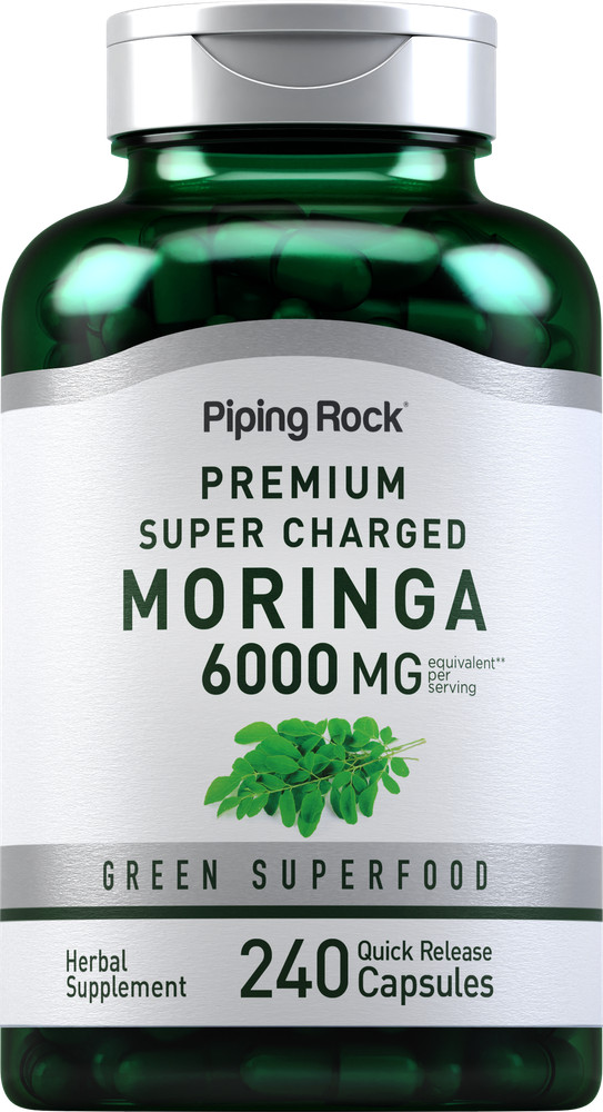 Moringa Oleifera Capsules 6000 mg | 240 Count | Non-GMO Extract | by Piping Rock