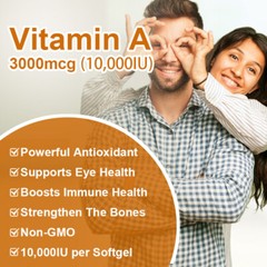 Vitamin A 10000 IU, 500 Softgels, Non-GMO, Gluten Free