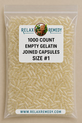 Empty Gelatin Capsules 1000 Count – Size #1 Non-GMO Clear, Joined Quality Caps