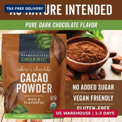 Organic Cacao Powder, Unsweetened, 1 lb (454 g) – Rich Dark Chocolate Flavor