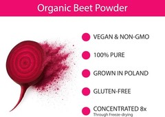 Organic Beet Powder – 30 Servings, Freeze-Dried, Non-GMO, , Earthy Sweet Flavor