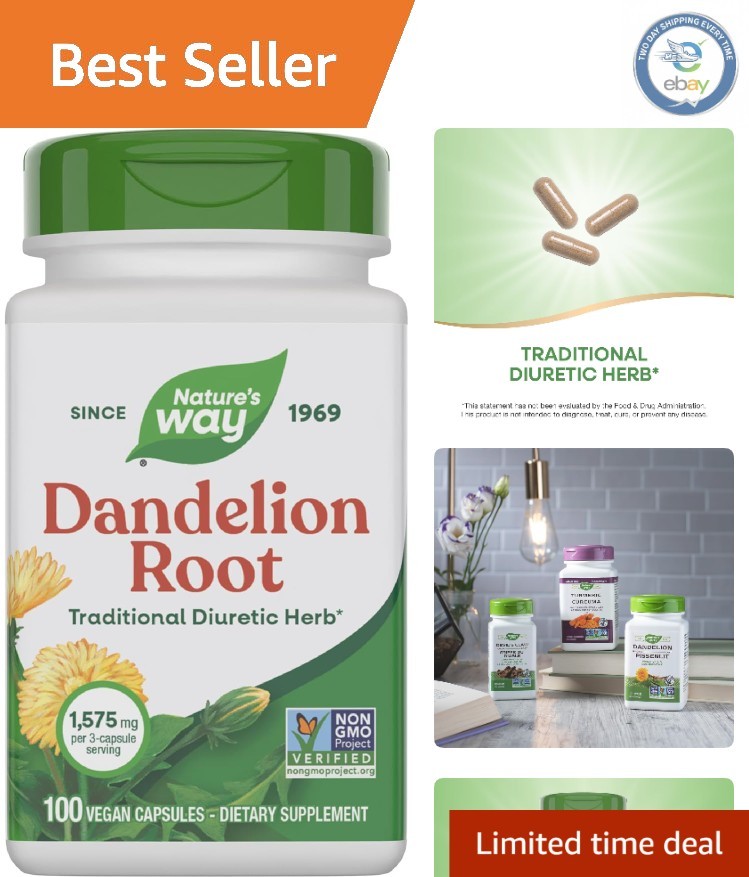 Nature’s Way Organic Dandelion Root Capsules – 100 Count Supplement