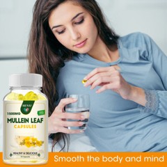 Lung Detox & Cleanse -Mullein Leaf -Respiratory Health, Digestive Support 120pcs
