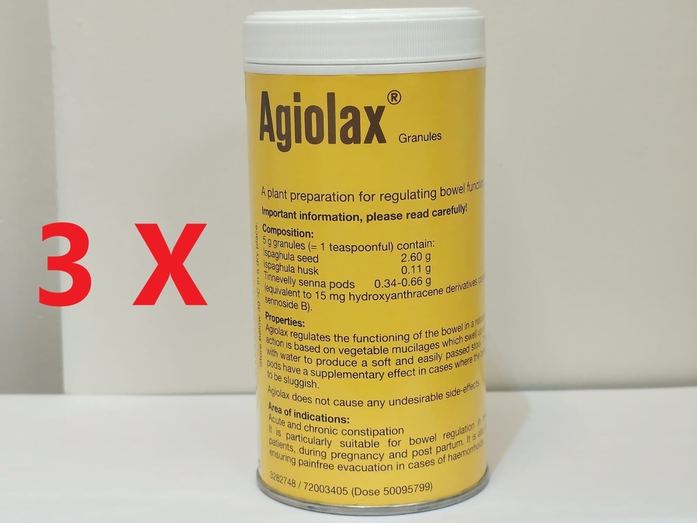 3 Packs X Agiolax Granules Natural Laxative for Bowel Regulation – Long Exp Date