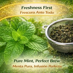 Menta seca (hojas de menta seca) 4 onzas |% 100 natural, sin OMG, sin gluten, me