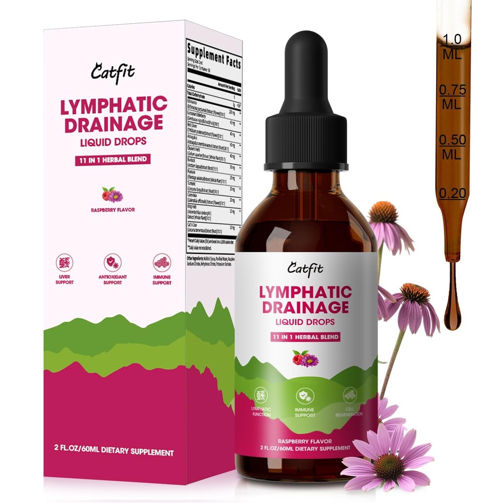 Lymphatic Support Drops: Immune Boost, Detox, Liver Health, Non-GMO, 2 Fl Oz